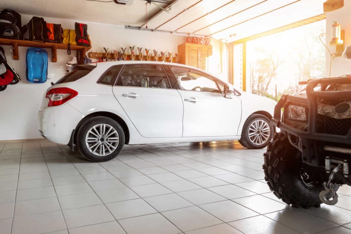 Car stored in garage