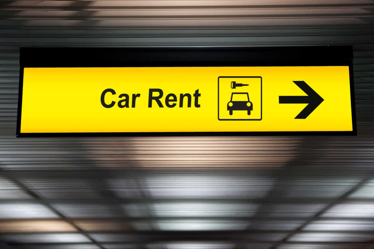 Car rental sign