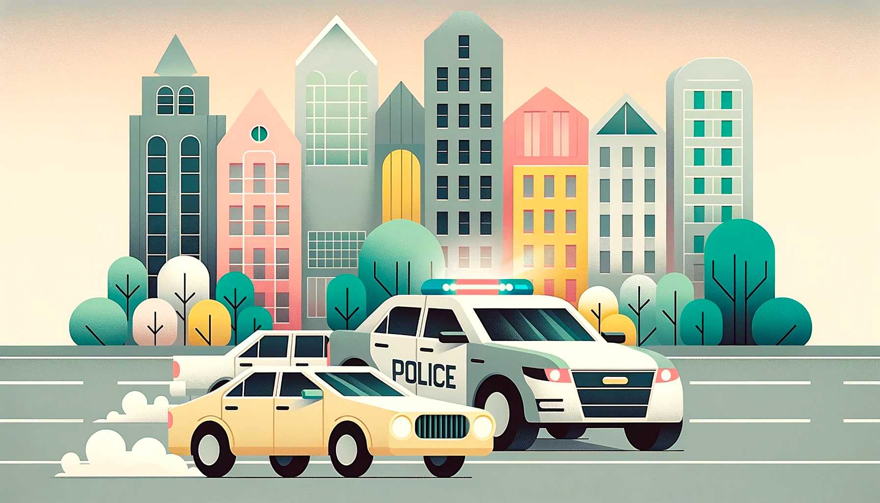 Graphic of a police car pulling of intoxicated driver