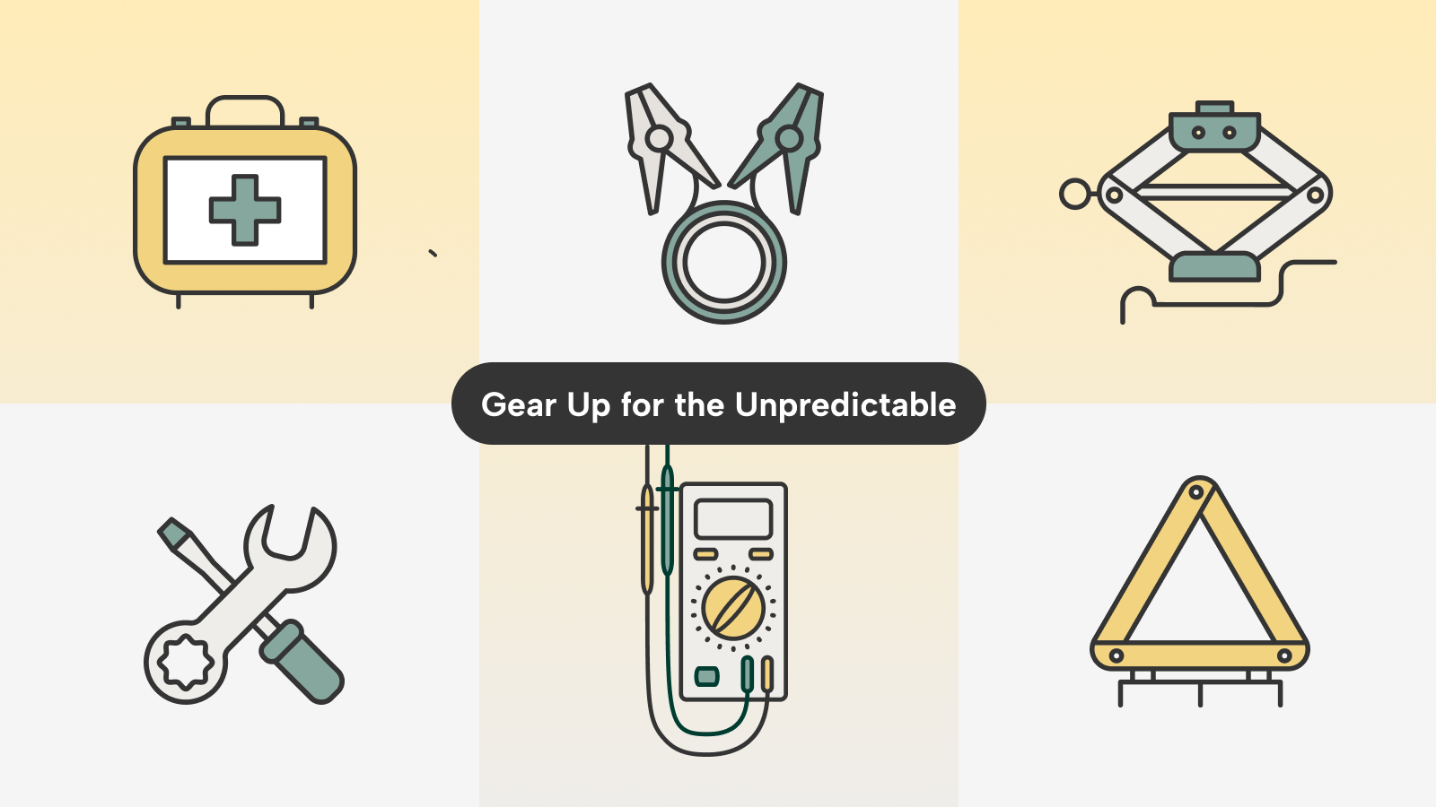 Safety and survival car essentials graphic